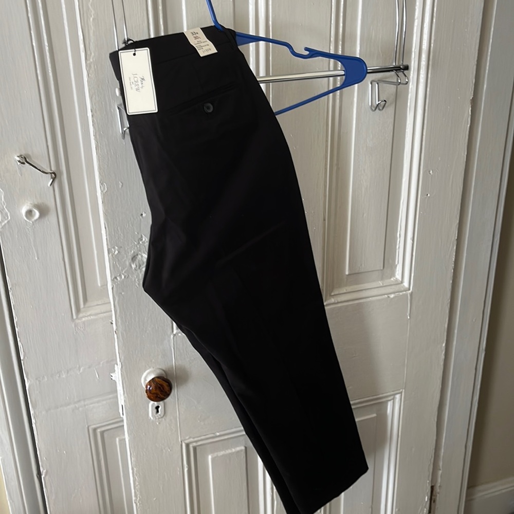 NWT J.Crew Men’s Flex Bedford Pant- Black- 33/30
